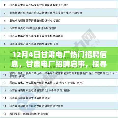 甘肃电厂招聘启事,探寻自然美景之旅,寻找内心的宁静与平和