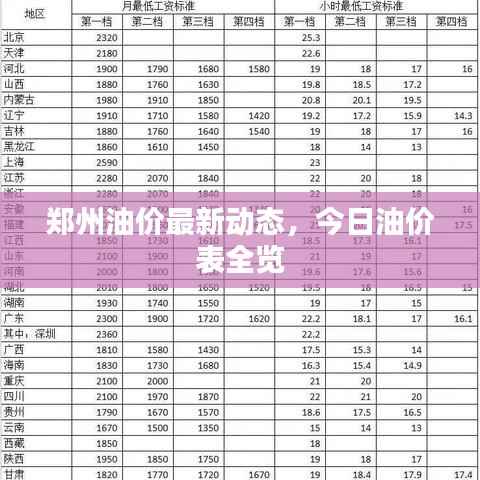 郑州油价最新动态,今日油价表全览