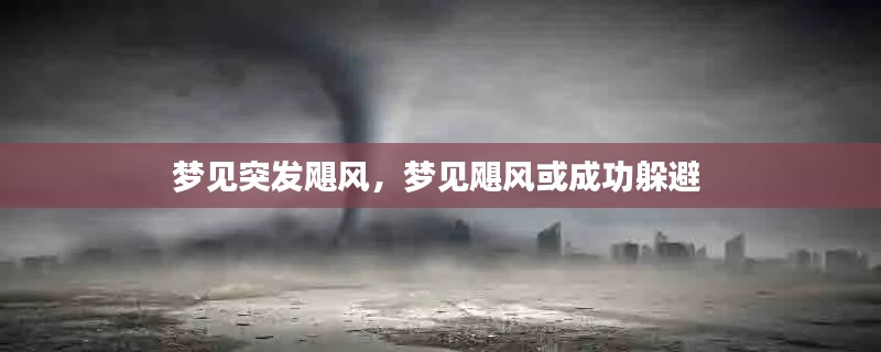梦见突发飓风,梦见飓风或成功躲避
